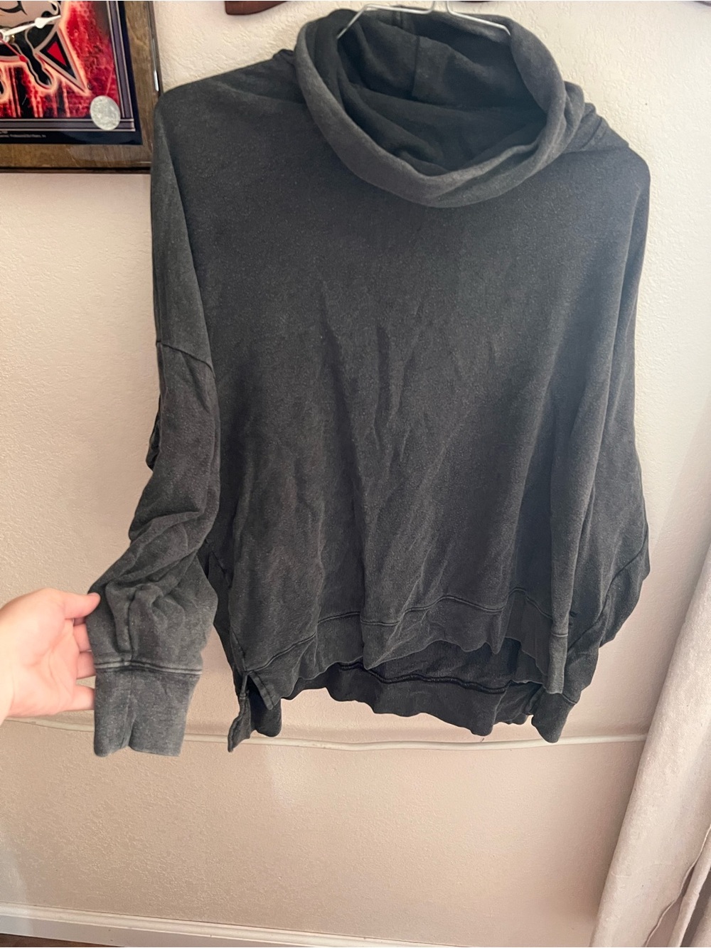 PINK Victoria's Secret Charcoal Black Cowl Neck Pullover